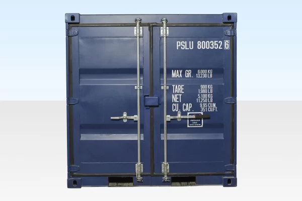 8ft Shipping Container (One Trip) Blue (RAL 5013) - Image 3